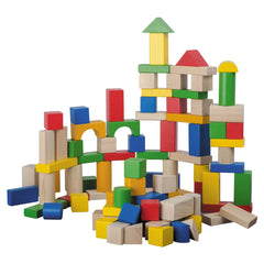 Johntoy - Blocs en bois 100 pièces - Jouets de tri et d'empilage