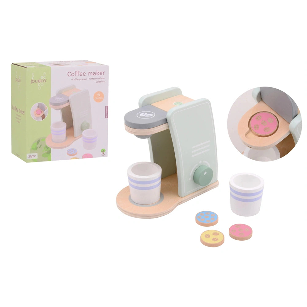 Johntoy - Wooden Coffee Maker - Pretend Professions & Role Playing