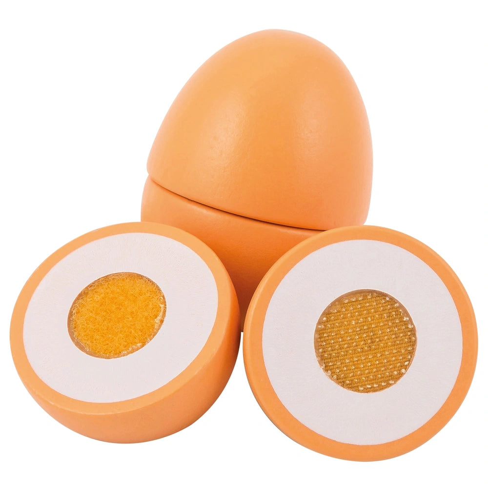 Johntoy - Wooden Egg Playset 4 Pieces - Pretend Professions & Role Playing