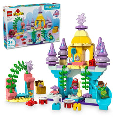 Colorful LEGO® DUPLO® set featuring Ariel's Underwater Palace, complete with slide, characters, and vibrant accessories for imaginative play.