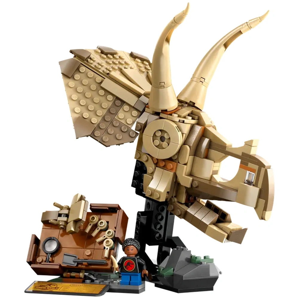 Lego - Jurassic World - Fossiles de dinosaures : Crâne de Tricératops - Jouets de construction