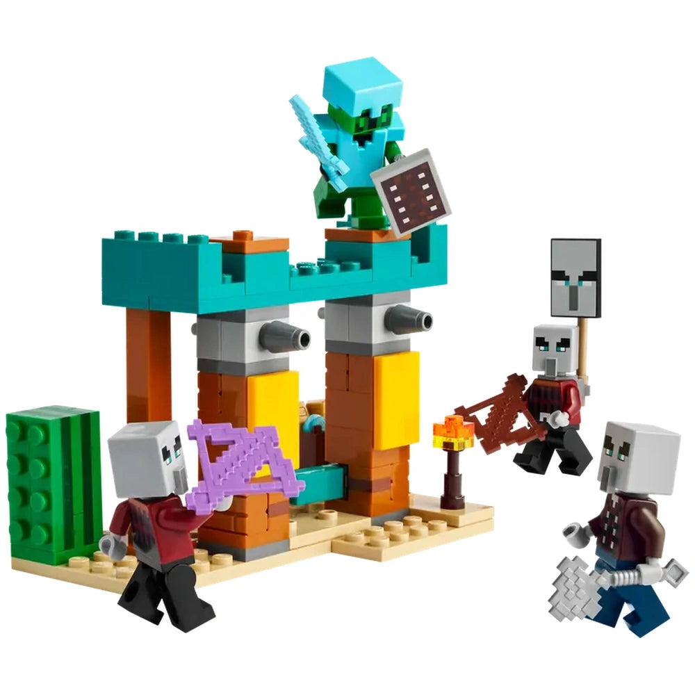 Lego - Minecraft - La Patrouille des Illagers dans le Désert - Ensemble de Jouets de Construction