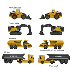 Majorette - Ensemble de 4 véhicules de construction Volvo - Jouets à jouer