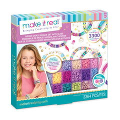 Heishi Craze Swift Clicks Compatible Heishi Beads Set in glossy, colorful packaging with instructions for various jewelry cre