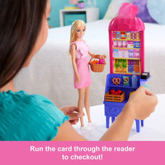 Mattel - Poupées - Barbie Malibu au marché - Rose - 3 Ans+ - Jeux d'imitation