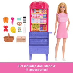 Mattel - Poupées - Barbie Malibu au marché - Rose - 3 Ans+ - Jeux d'imitation