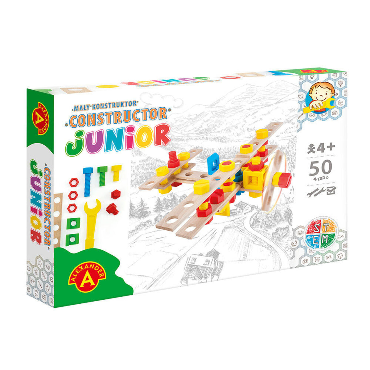 Alexander - Ensemble de construction d'avion en bois Constructor Junior