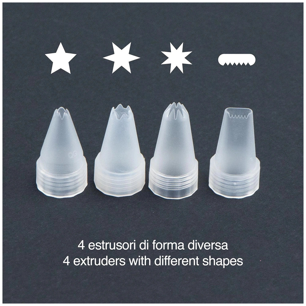 Momomi Decoden Kawaii Arts & Crafts Kit featuring four white stars and two white extruders in a close-up view.