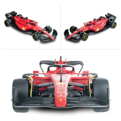 Mondo Ferrari F1 75 radio-controlled car in red with black accents, featuring glossy body and detailed wheels.
