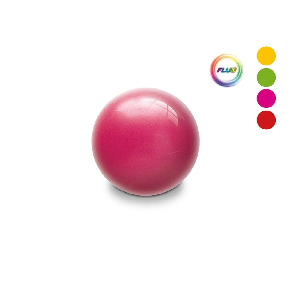 Pink Mondo Fluor Bio Ball, 14 cm, made of shiny synthetic material, suitable for outdoor play.