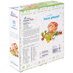 New Classic Toys - Ensemble de jouets en bois de ferme avec 20 figurines - Ensembles de jeux pour enfants