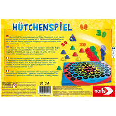 Noris shell game packaging featuring colorful board design and playful imagery for children’s international edition.