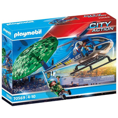 Playmobil City Action Hélicoptère de Police - Poursuite en Parachute - 70569