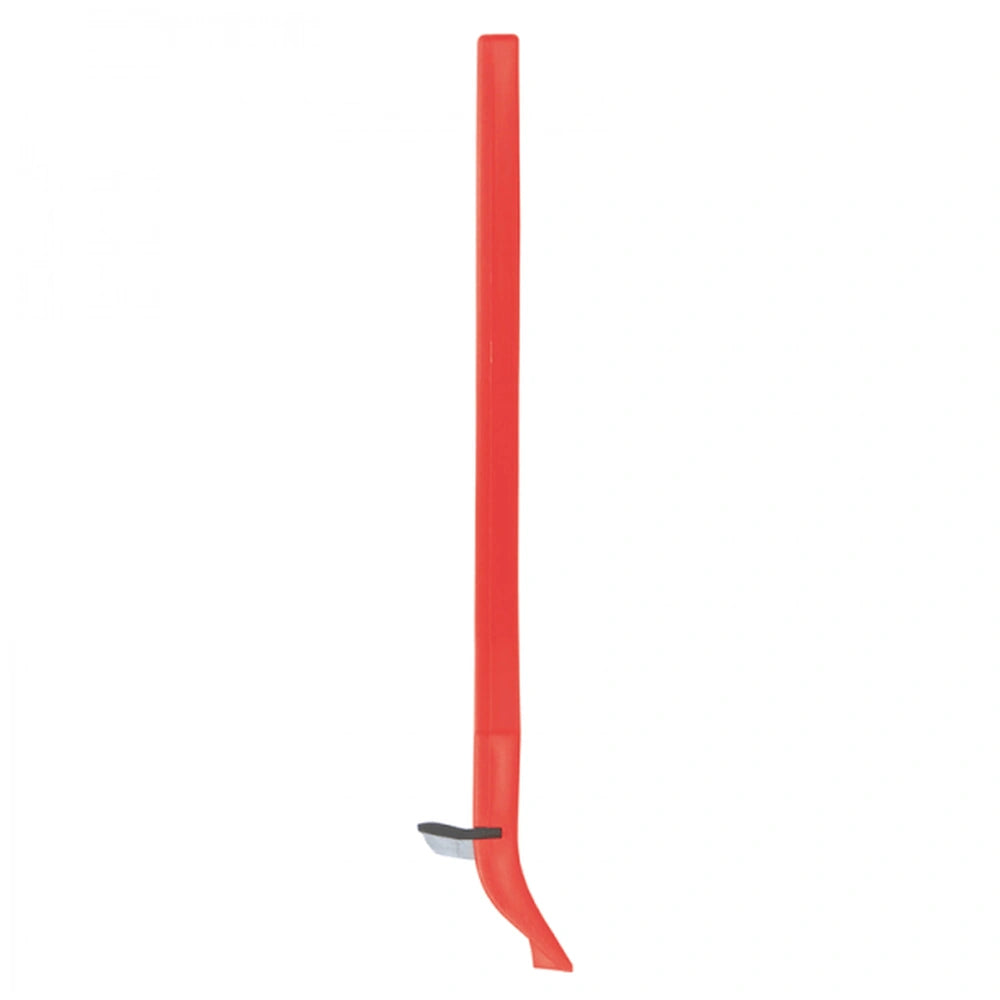 Gerda Ice Scraper in red plastic, centered, ideal for outdoor play equipment use.