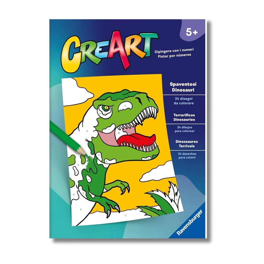 Ravensburger - CreArt - Livre de coloriage créatif - Dinosaures effrayants - Arts et loisirs créatifs