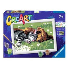Ravensburger - Creart Sleeping Cats And Dogs - Painting By Numbers - Arts & Crafts