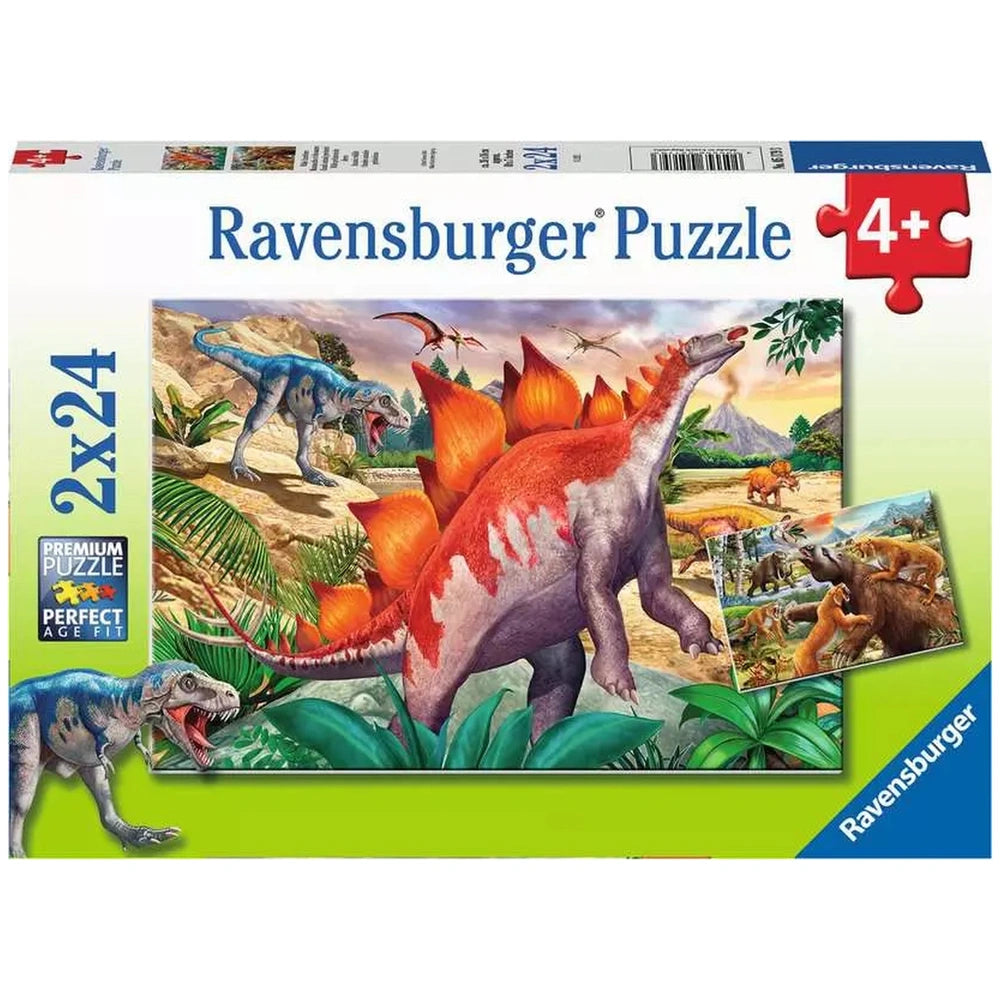 Ravensburger - Dinosaures - Animaux préhistoriques sauvages - 2x24 pièces - Puzzles