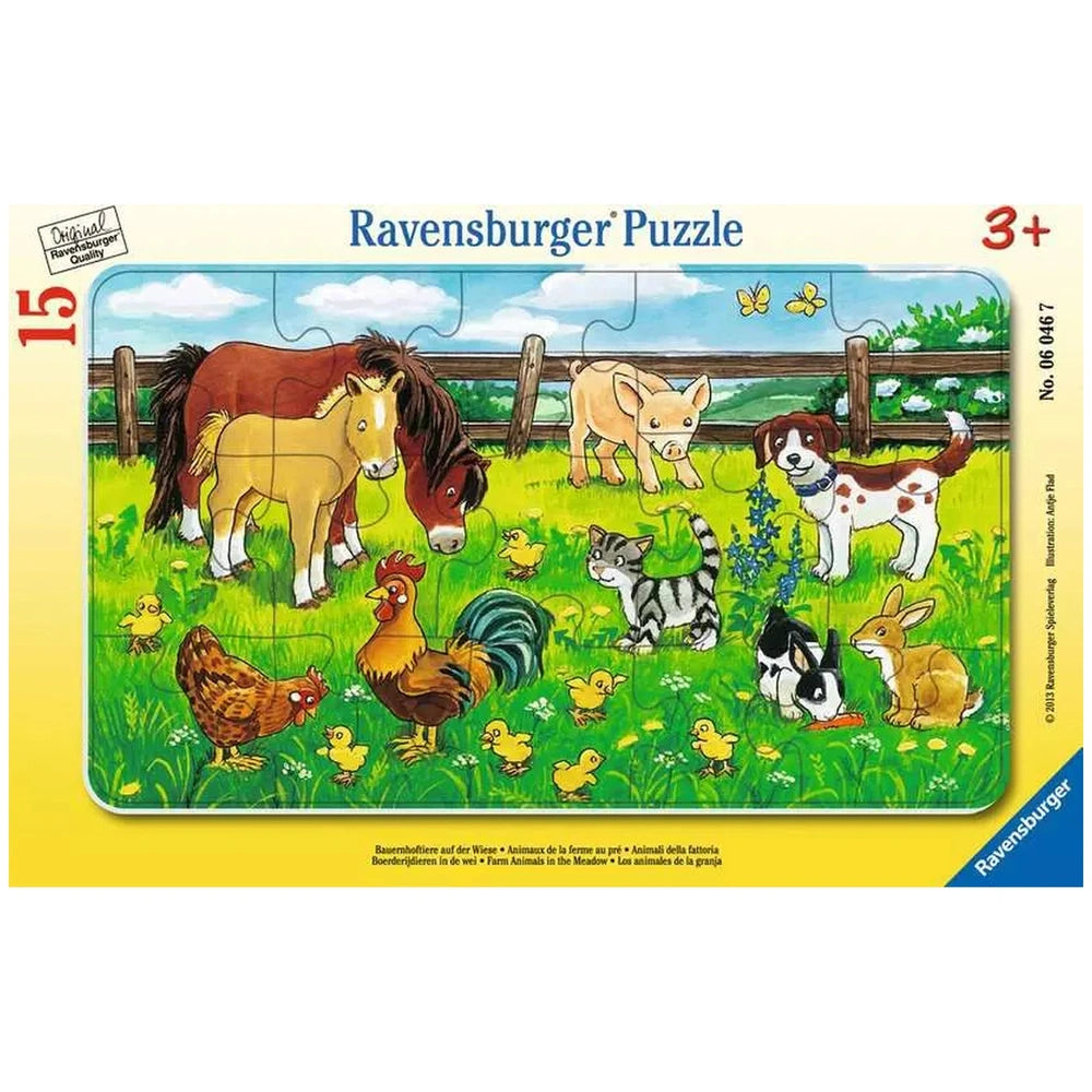 Ravensburger - Animaux de la ferme dans le pré - 15 pièces - Puzzles