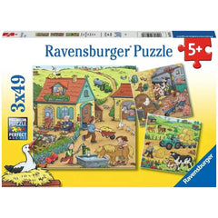 Ravensburger - Beaucoup de choses à faire à la ferme - 3x49 pièces - Puzzles