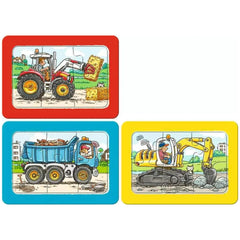Ravensburger - My First Puzzles - Excavators Tractors And Dump Trucks - 3X6 Pieces - Puzzles