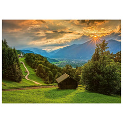 Schmidt Spiele - Coucher de soleil sur le village de montagne de Wamberg 1500 pièces - puzzles
