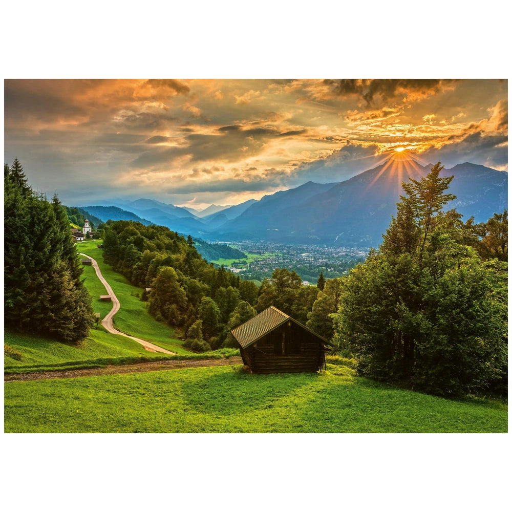 Schmidt Spiele - Coucher de soleil sur le village de montagne de Wamberg 1500 pièces - puzzles