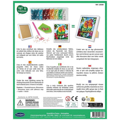 Sentosphere Arts & Creations Diamond Canvas packaging features a colorful bird painting, art supplies, and French text detail
