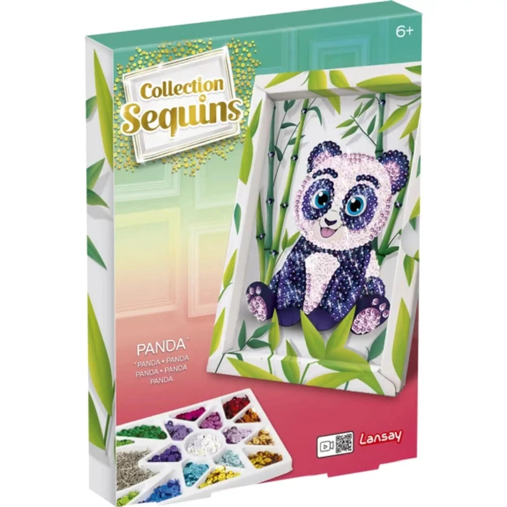 Diamond Canvas Panda packaging features a cheerful panda surrounded by bamboo leaves, with vibrant colors and "Collection Seq