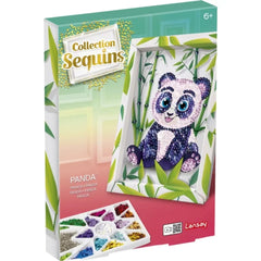 Diamond Canvas Panda packaging features a cheerful panda surrounded by bamboo leaves, with vibrant colors and "Collection Seq