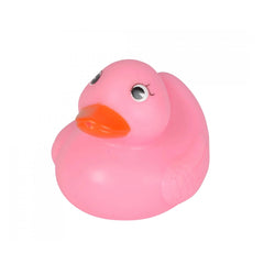 Simba ABC Bathing Ducks - a pink rubber duck with a glossy finish, featuring a textured back and an orange beak against a whi
