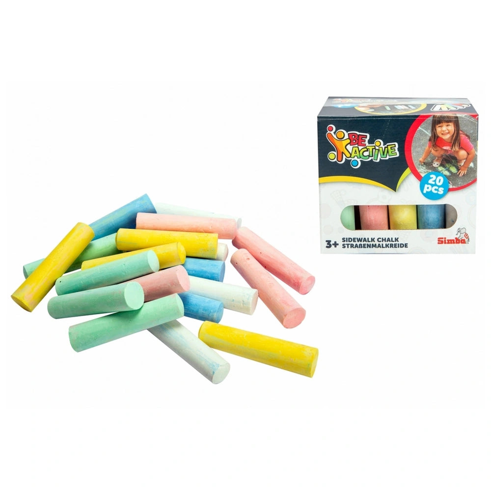 Simba - Art & Fun chalks Set featuring colorful sidewalk chalks in a product display, designed for creative outdoor fun.