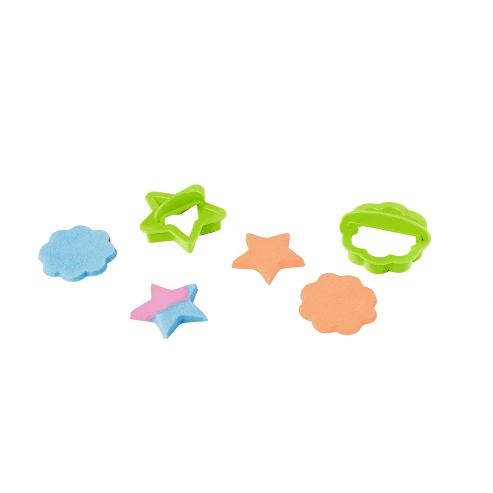 Simba - Art & Fun Playsand Set Unicorn features vibrant star-shaped objects in green, pink, and yellow against a white backgr