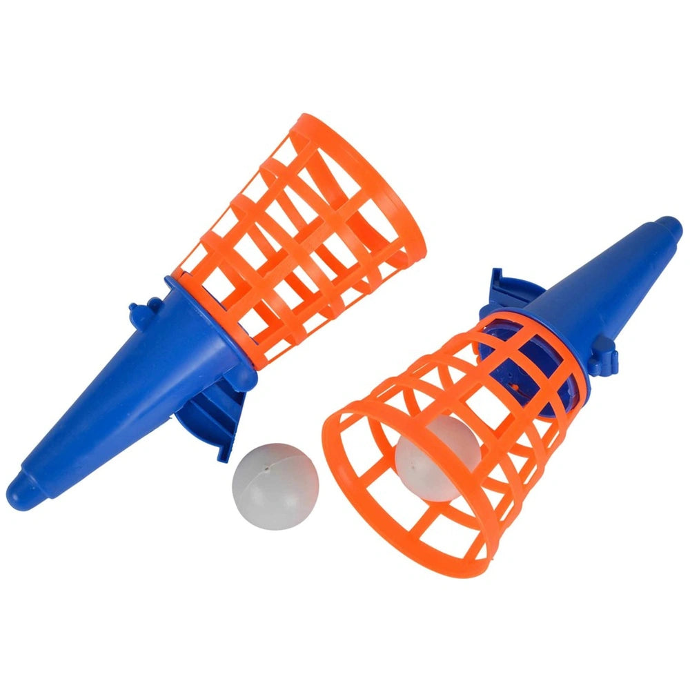 Simba Catchball game set showcasing two blue devices with orange mesh covers for outdoor play.