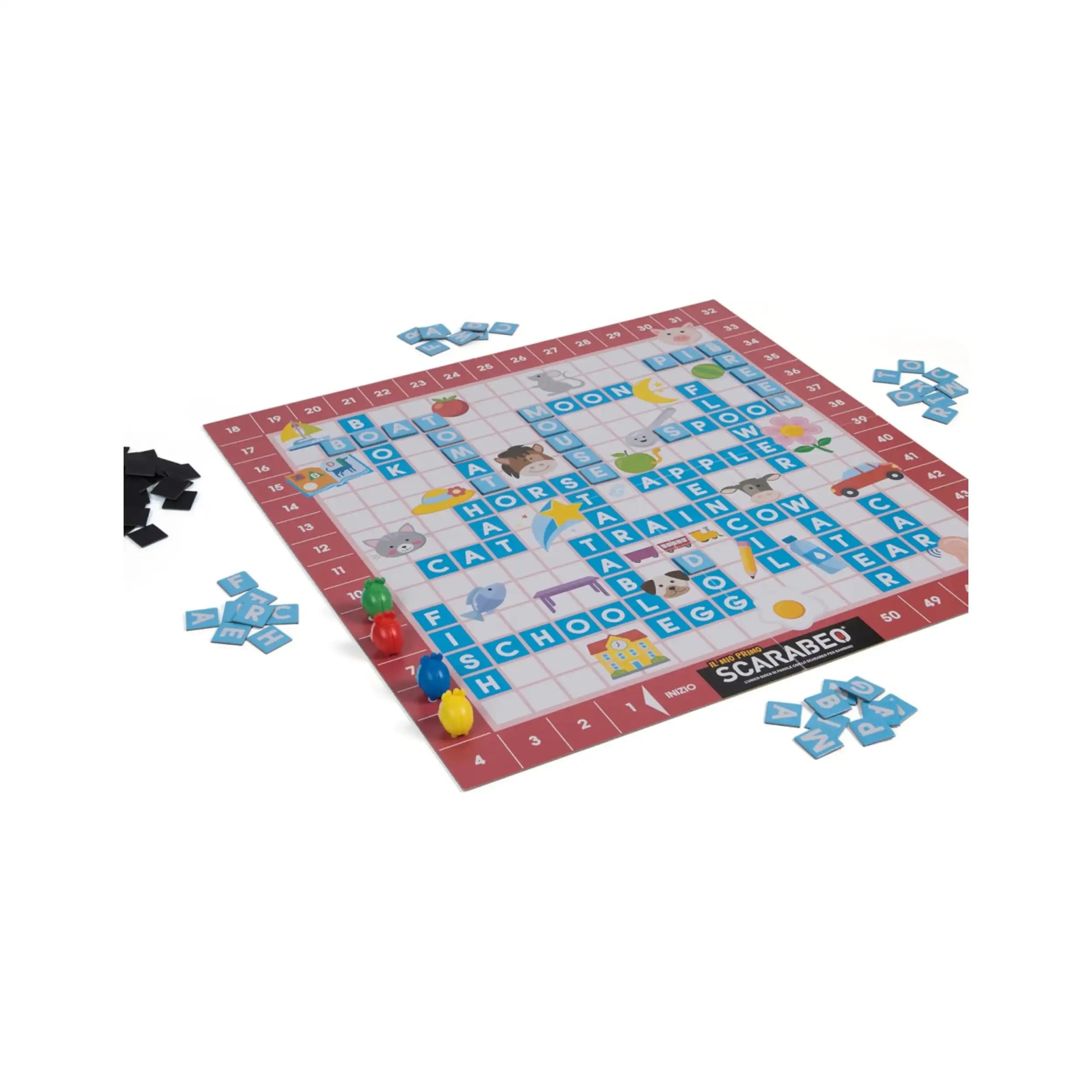 Spin Master - Mon Premier Scarabeo Nouvelle Édition Jeu de Société - Italien et Anglais