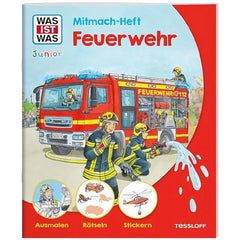 TESSLOFF - WAS IST WAS Livre d'activités Junior Pompiers - Jouets éducatifs - Édition allemande