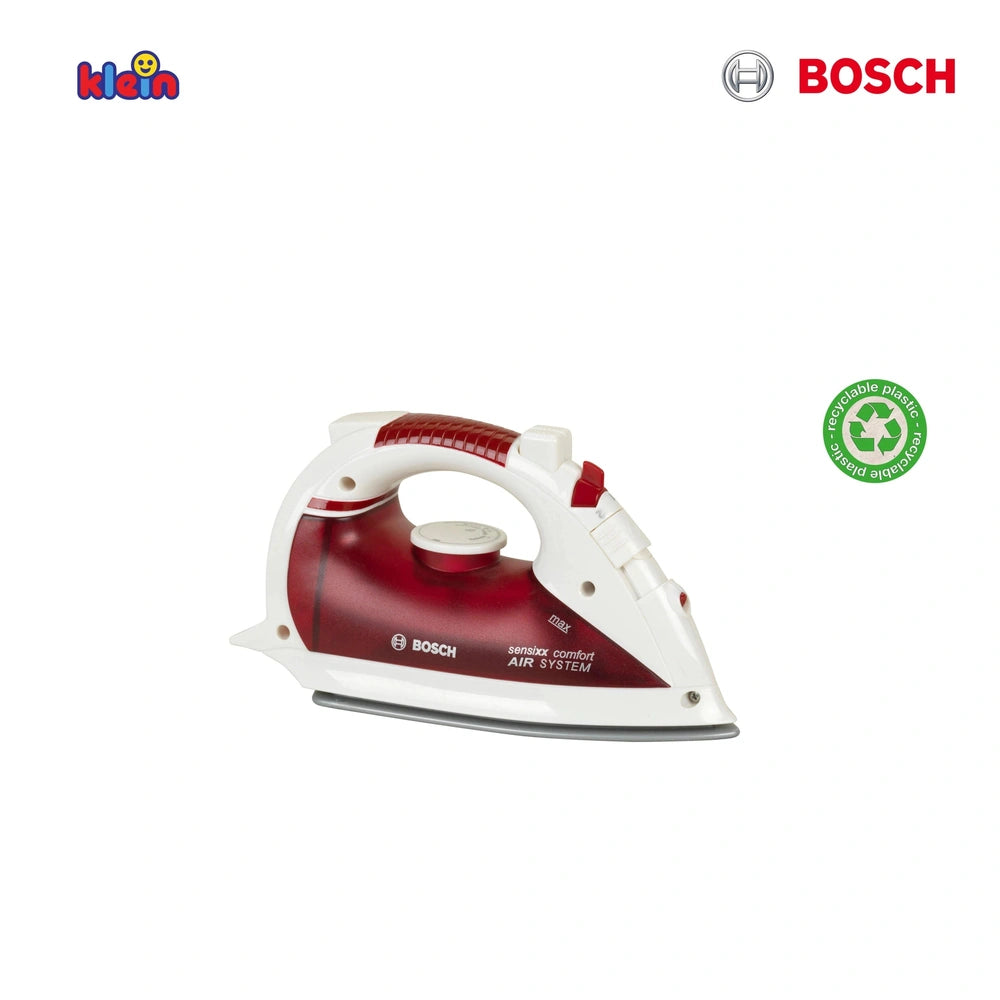 Bosch Air System iron in red and white, featuring the brand name and model clearly displayed on the front.