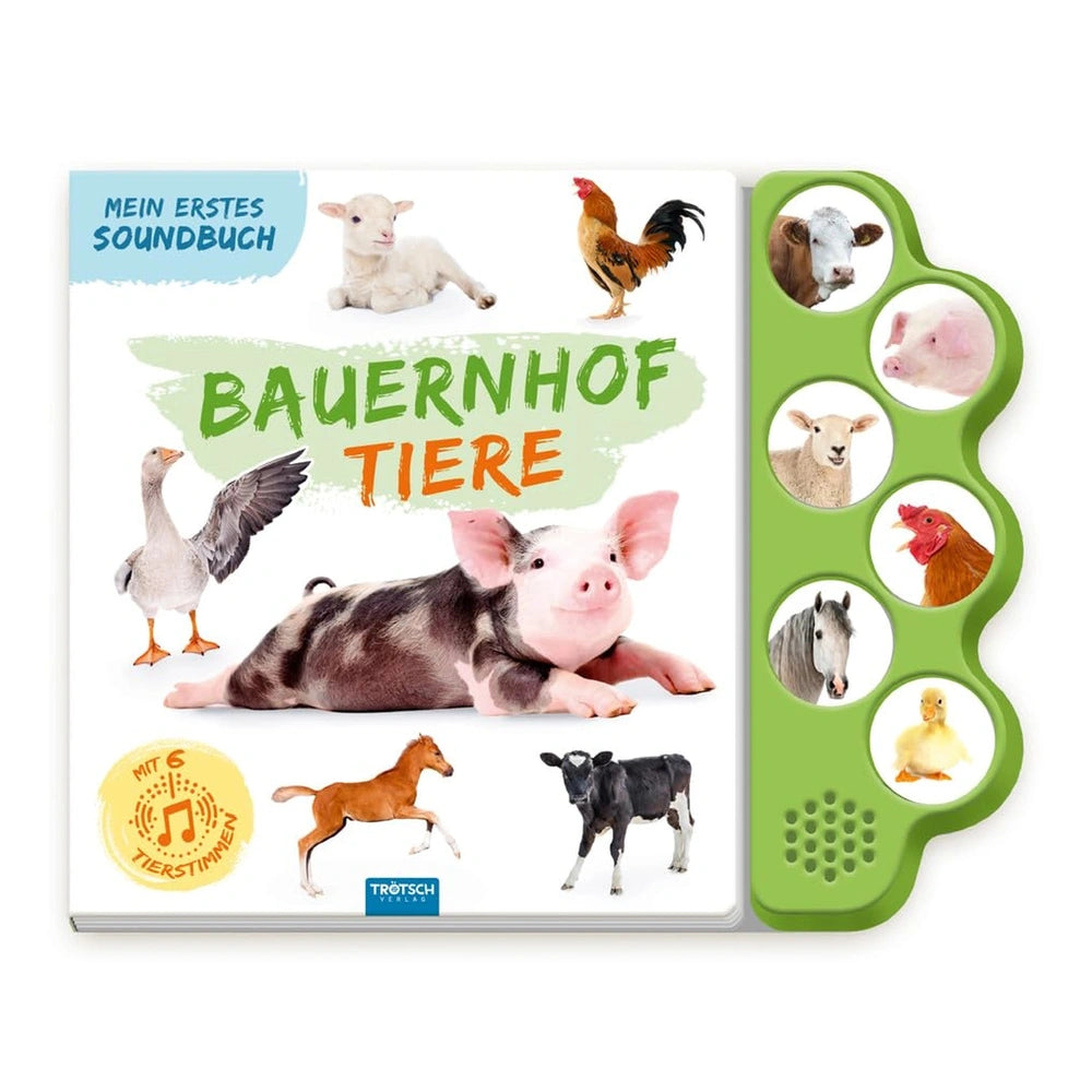 TRÖTSCH - Livre sonore Mon premier livre sonore Animaux de la ferme - Jouets éducatifs