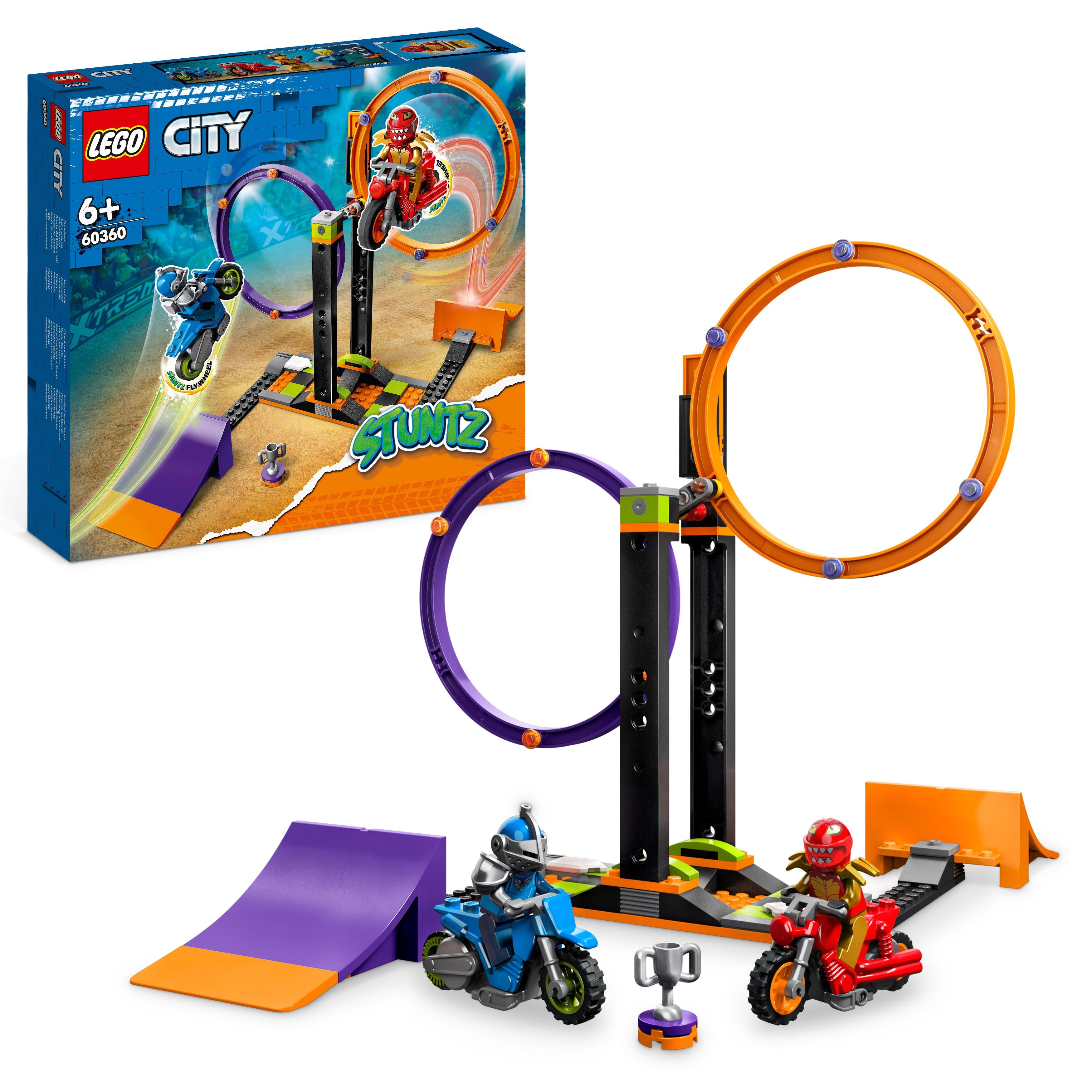 LEGO City Stuntz The Shark Attack Stunt Challenge Adventure Series Toy with  Flywheel Powered Stunt Bike & Racer Minifigure, Toys for Kids Years Old